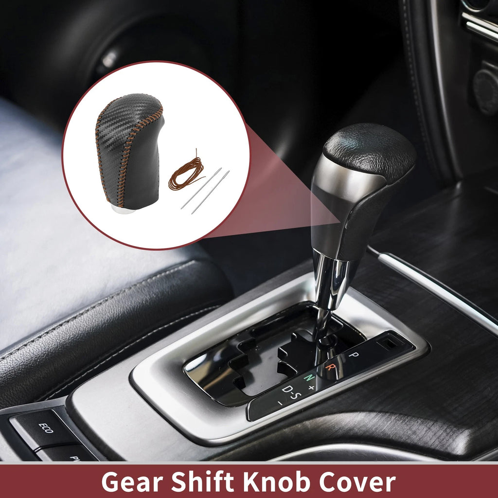 Gear Shift Knob Cover for Nissan Rogue Sport (2017–2022) Black Carbon Fiber