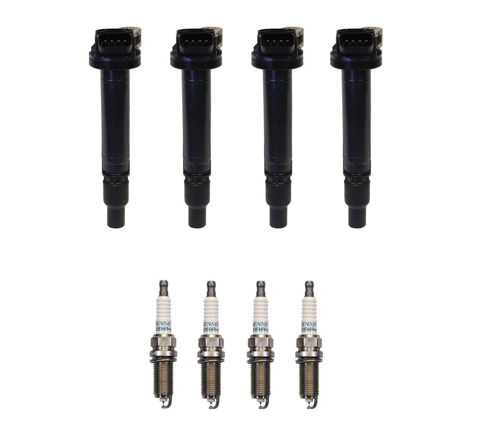 Set of 4 Ignition Coils & 4 Iridium Spark Plugs for 2.5 L4 (Denso)