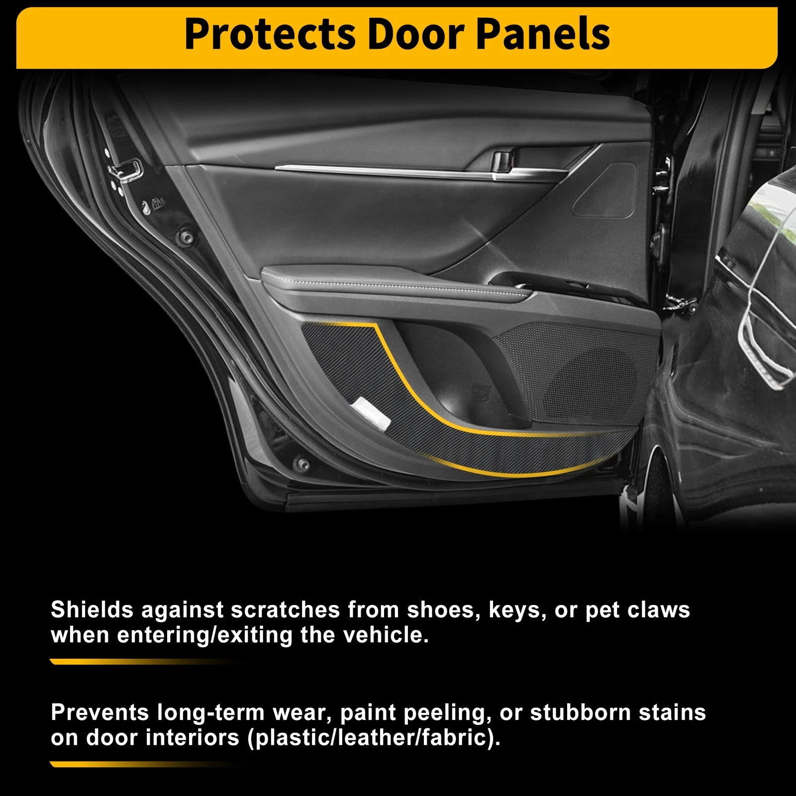 Car Door Anti Kick Pad Sticker Scratch Protector for Toyota Camry (2018–2025)