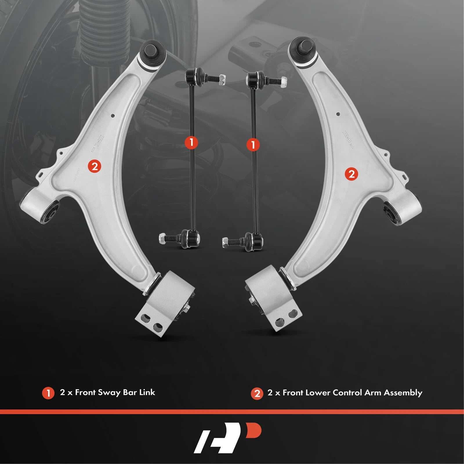 Set of 4 Front Control Arms with Ball Joints for Buick LaCrosse (2010–2012)