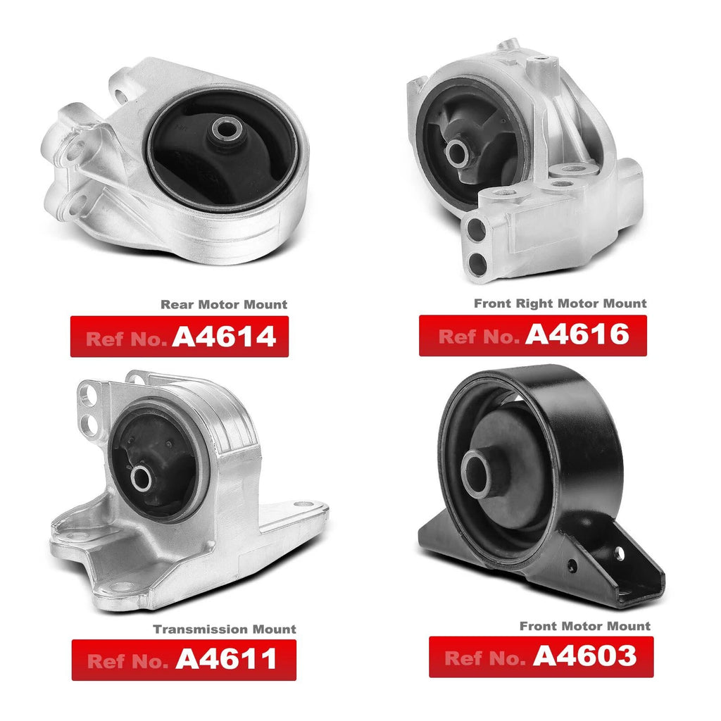 Set of 4 Engine Motor & Transmission Mounts for Mitsubishi Chrysler