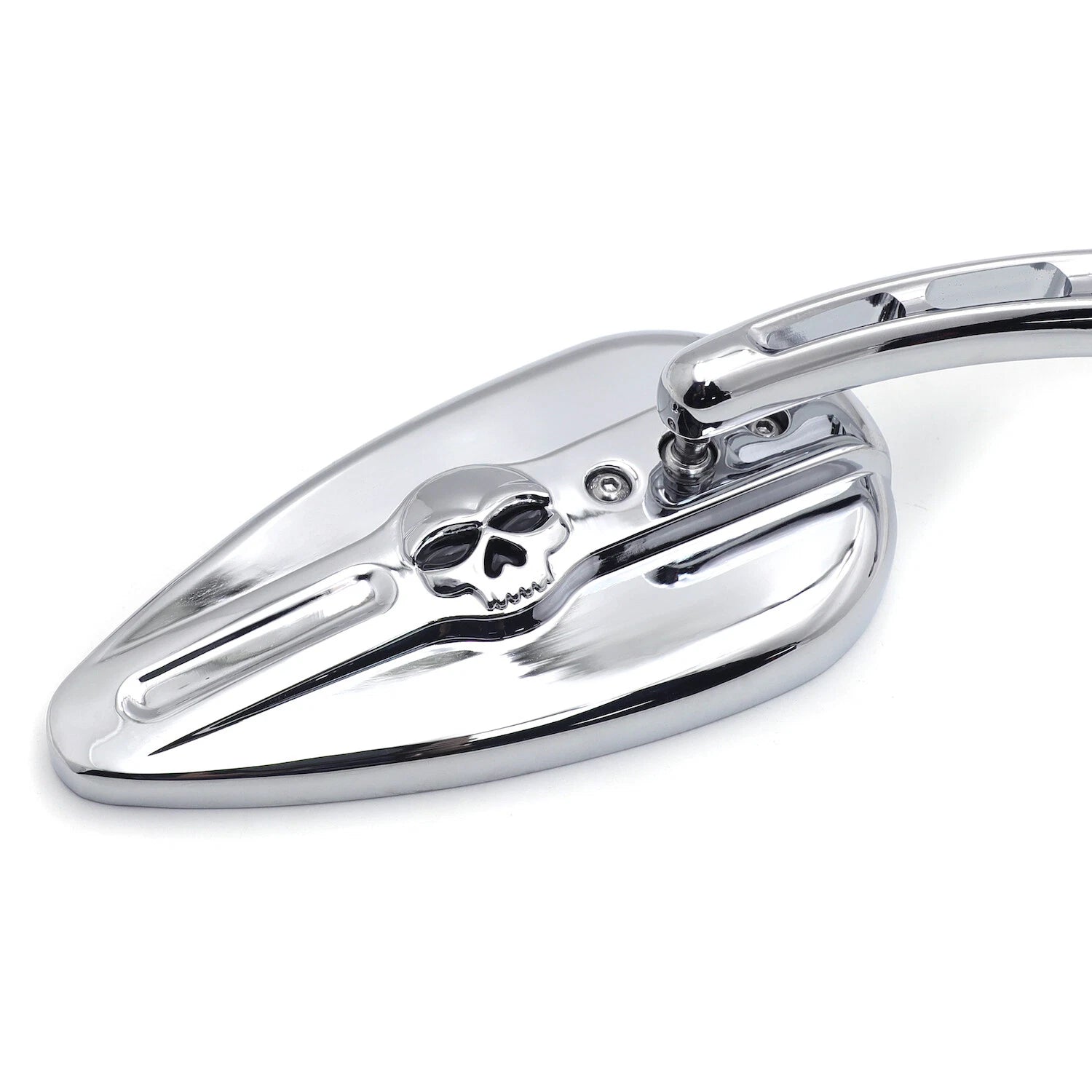 Chrome Skull Side Mirrors for Harley Softail (2014–2023)