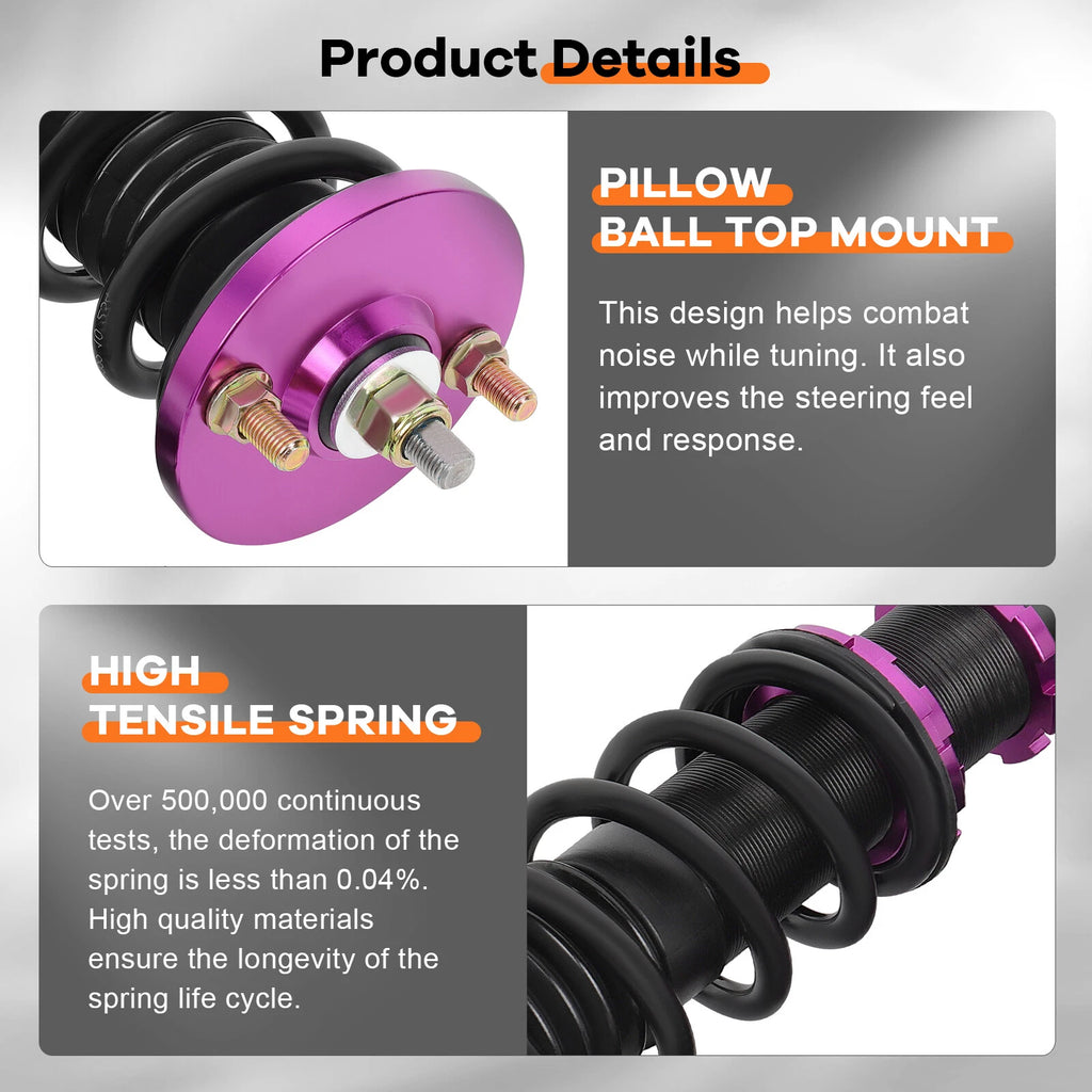 Coilovers for Honda Civic (1993–2000) Adjustable Height Shock Absorber Kits
