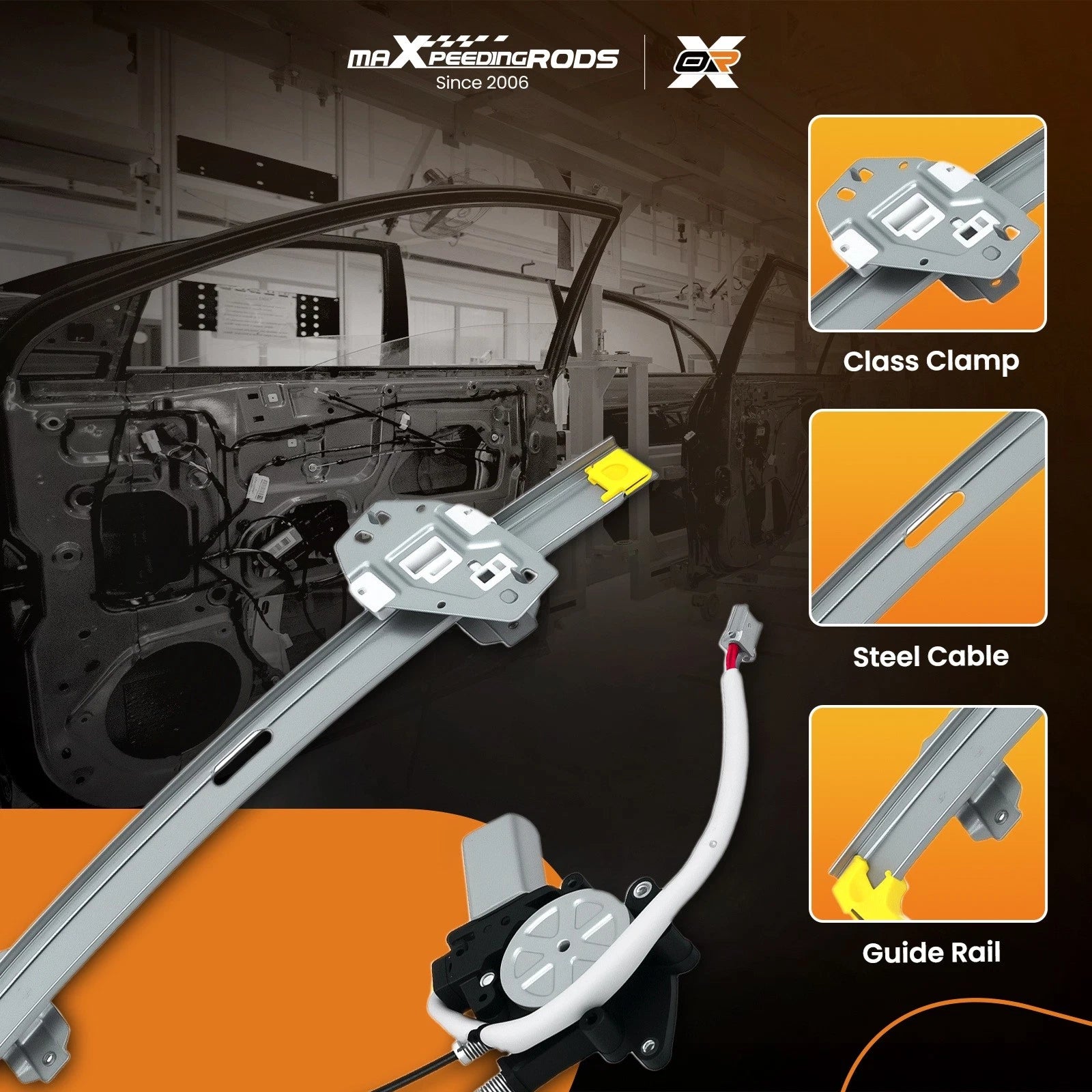 2X Power Window Regulator with Motor for Honda Accord Sedan (1994–1997)