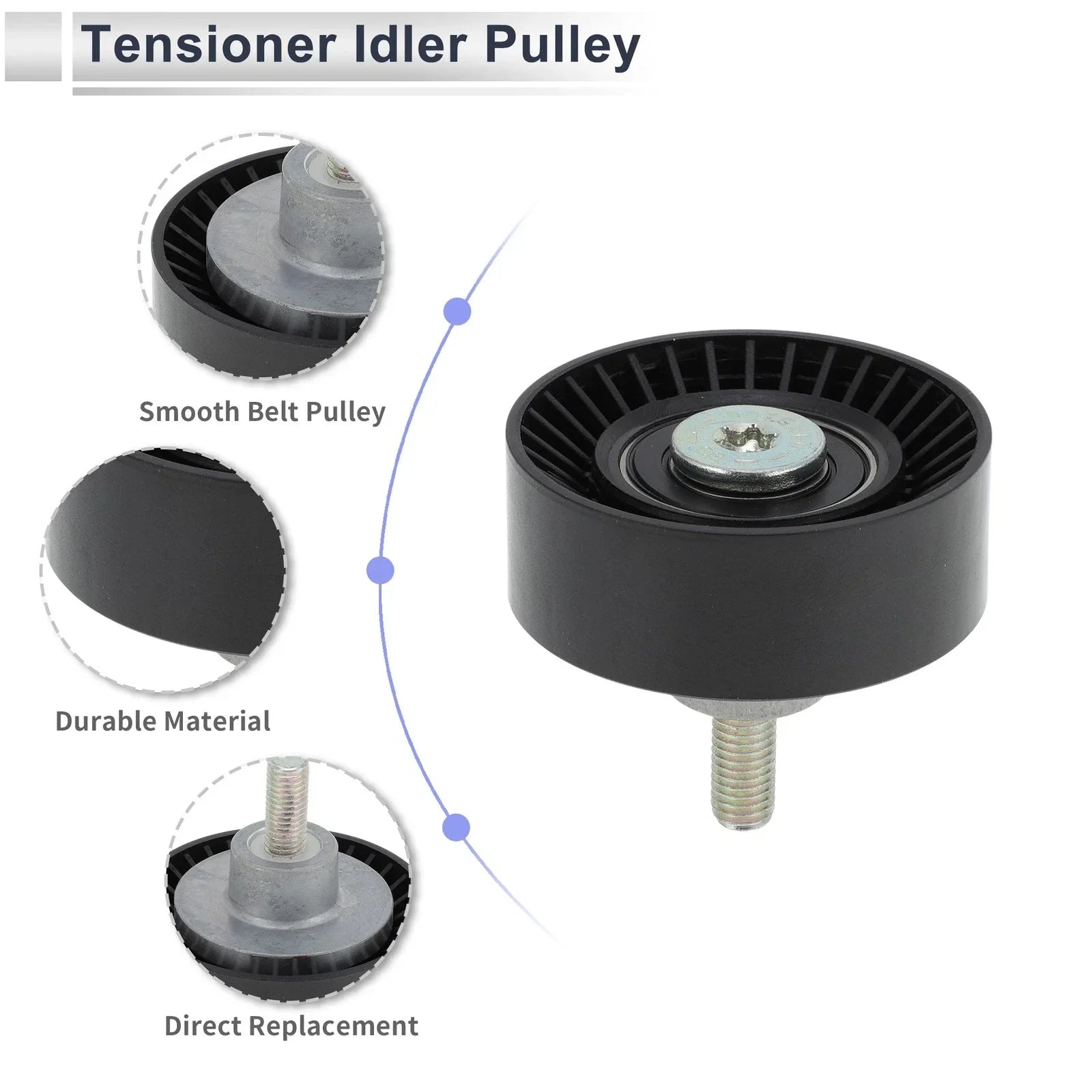 1 x Drive Belt Idler Pulley for BMW 3 Series (1998 - 2005) Black