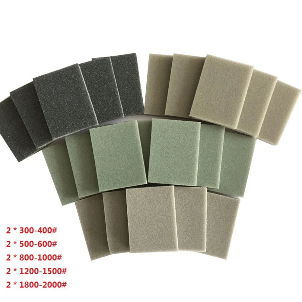 10X Foam Sanding Blocks Mixed Grit Polishing Pads for Automotive Use