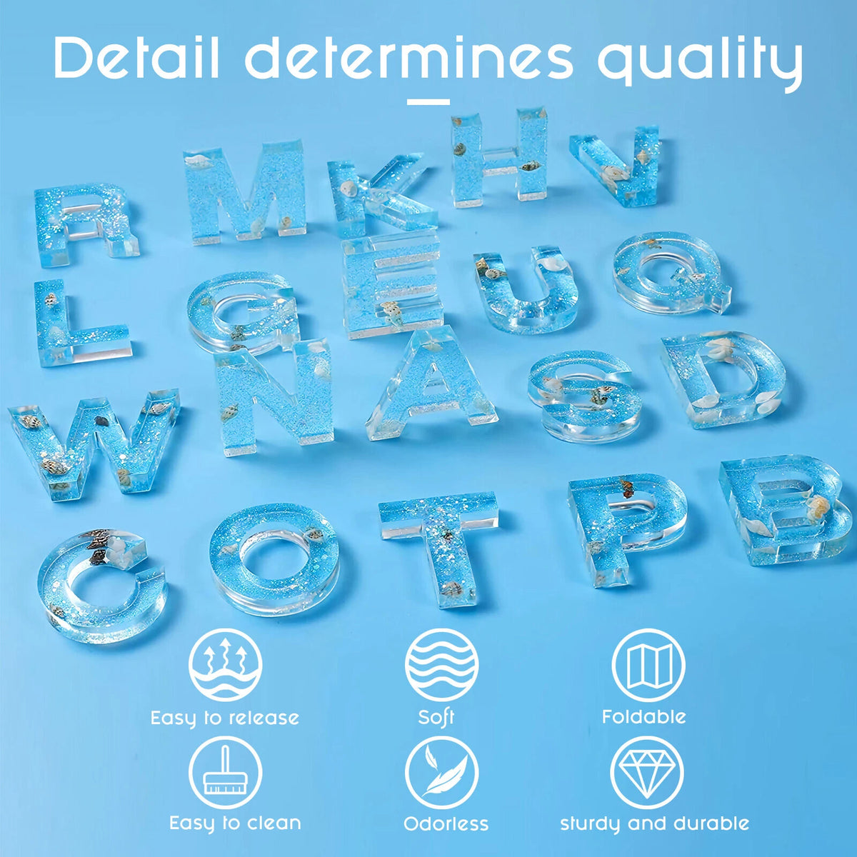 Silicone Mold for Epoxy Casting Alphabet Letters & Numbers Keychain