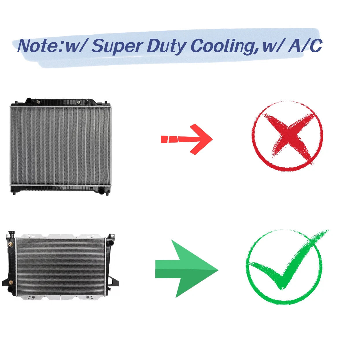 Aluminum Radiator for Ford F-150 F-250 (1985–1996) 5.0L 5.8L Manual Trans.