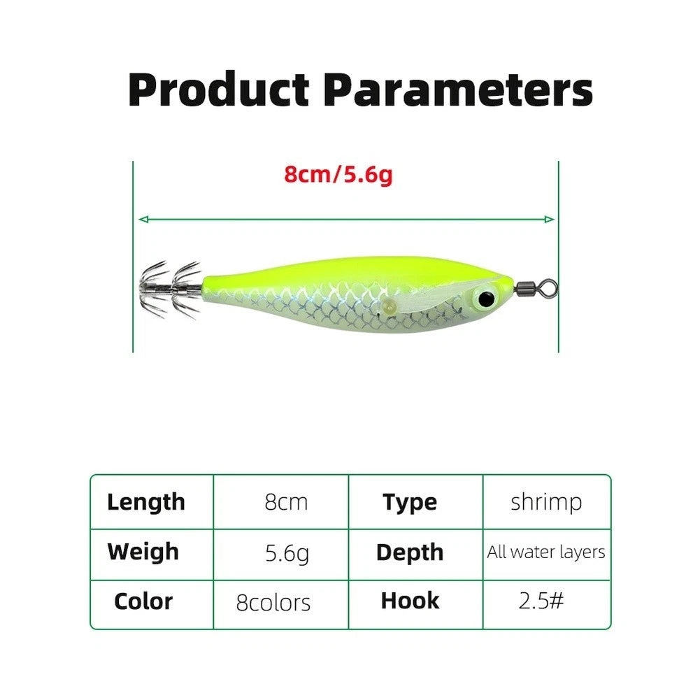 Glow in the Dark Shrimp Lure for Fishing (8cm)