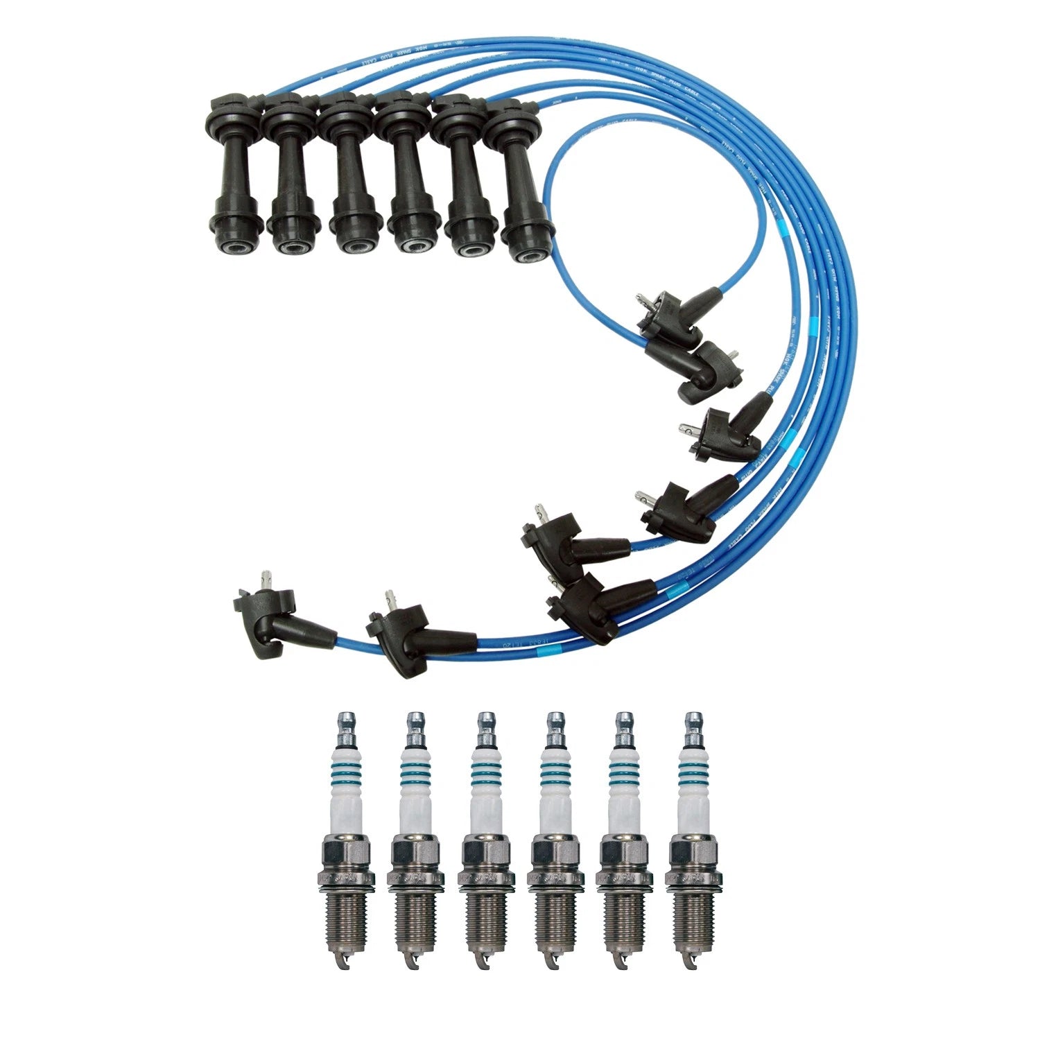 NGK 5mm Wire Set & Denso Iridium Spark Plug Kit for GS300 SC300 Supra (1992–2005)