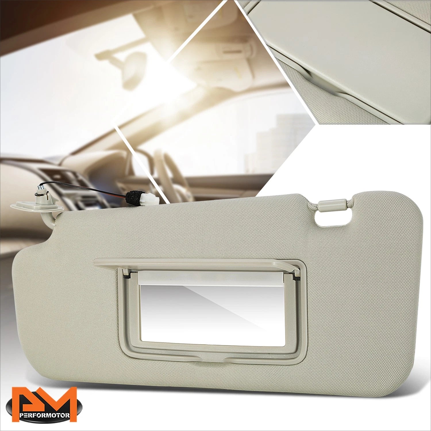 Sun Visor for Nissan Murano (2009–2014) Right Side with Mirror Gray