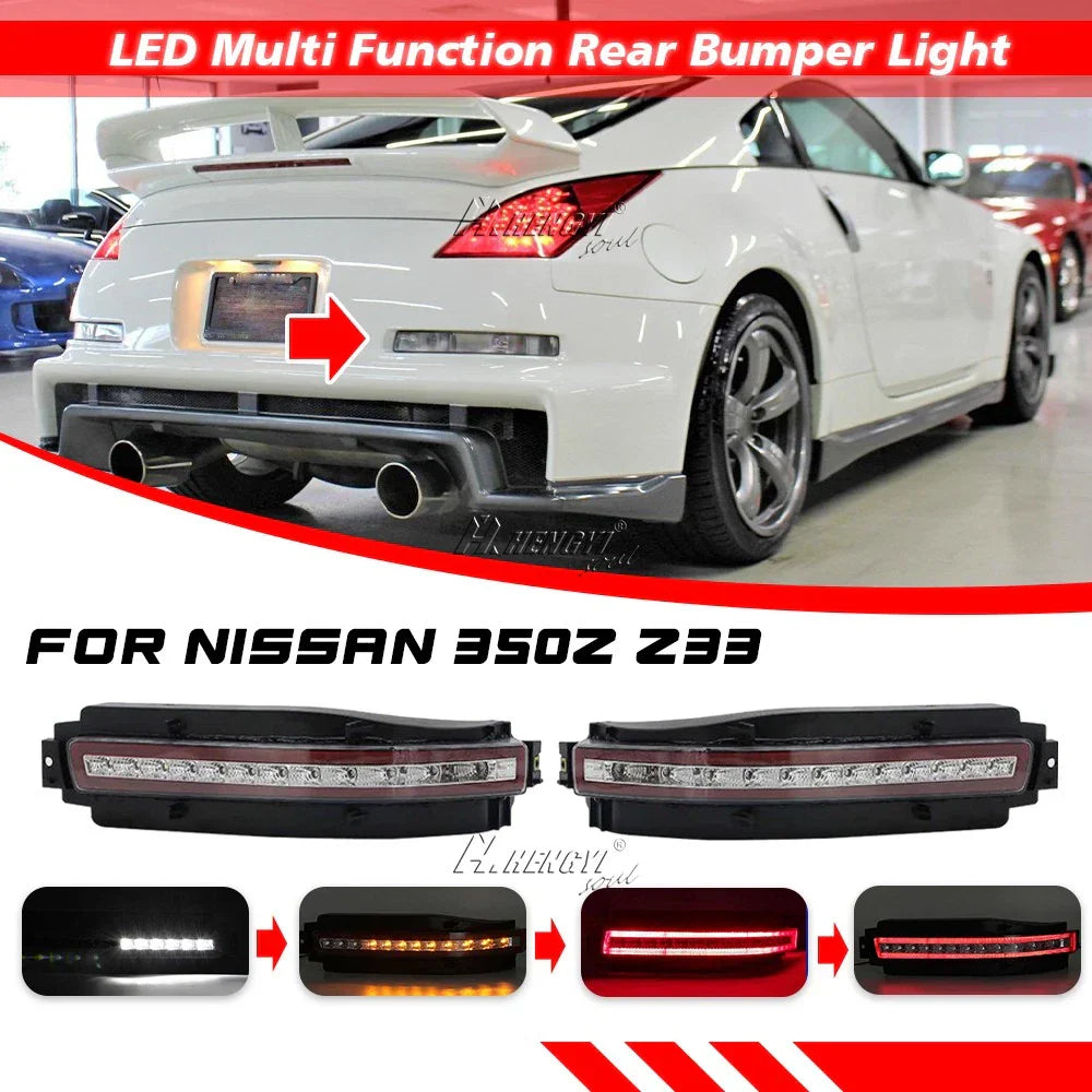 Clear Lens Dynamic LED Turn Signal Brake Light for Nissan 350Z (2003–2009)