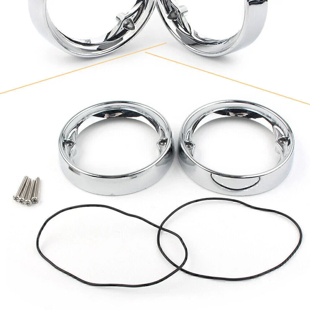 Chrome Deep Dish Turn Signal Bezels  for Harley Road King FLHR (1994-2023)