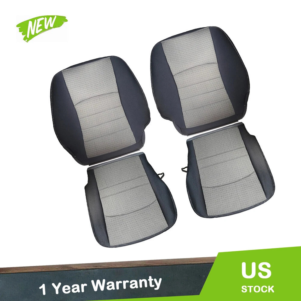 Set of 2 Gray Cloth Seat Covers for Dodge Ram 1500 2500 3500 (2009–2012)