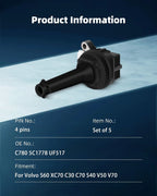 5X Ignition Coils for Volvo S40 S60 V50 V70 C30 (2004–2016) UF517