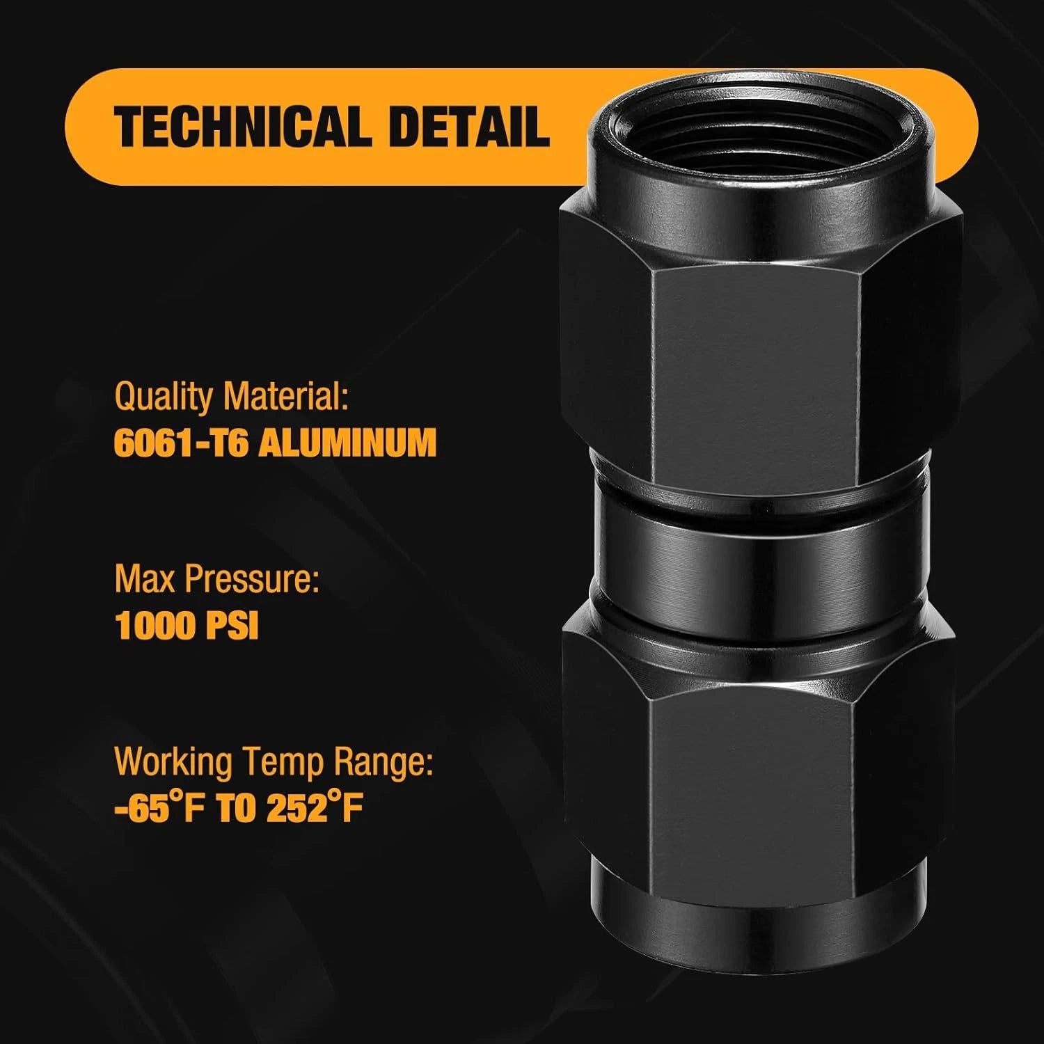 10AN Female to 10AN Female Coupler Fitting for Vehicle Hose