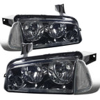 Set of 3 Smoked Headlight, Corner, LED Fog Light for Dodge Charger (2006–2010)