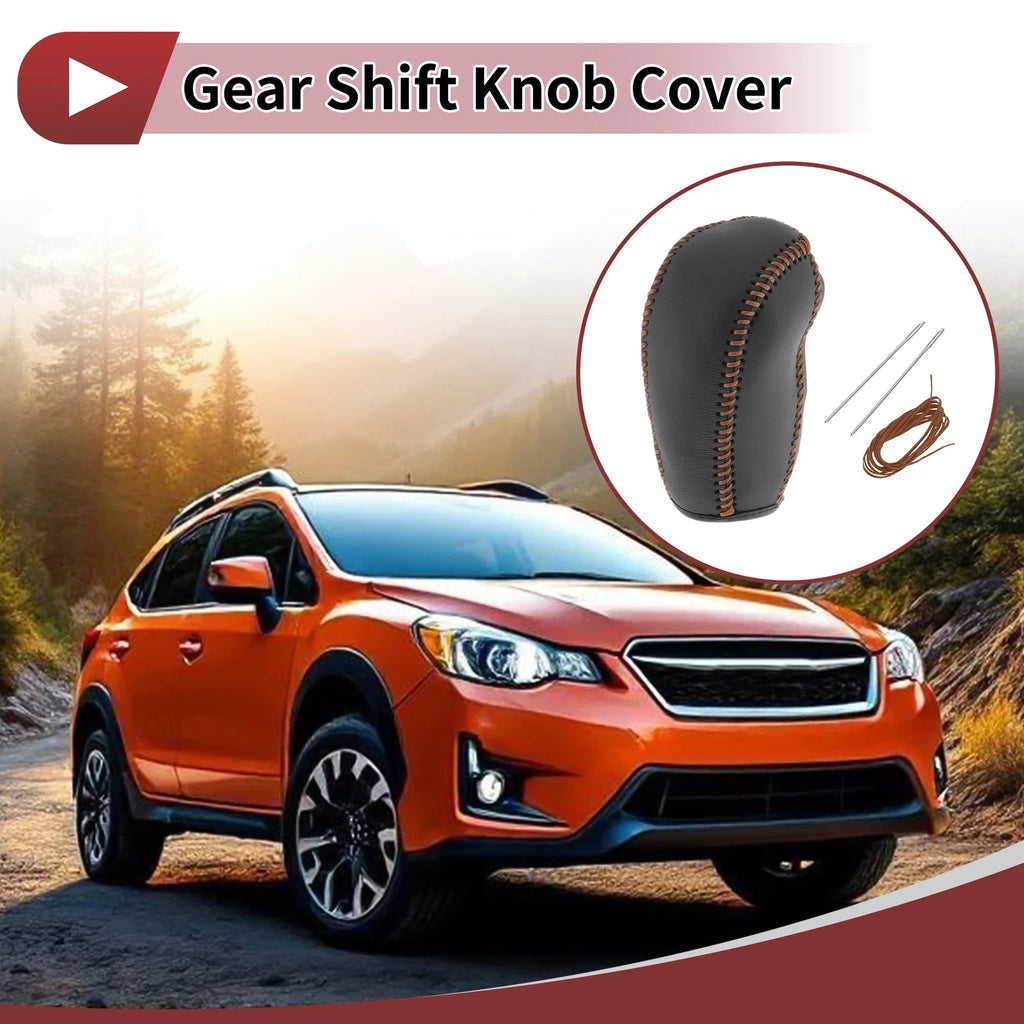 1 Pc Gear Shift Knob Cover for Subaru Forester (2014–2017) Black Brown
