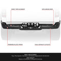 Rear Bumper Facebar for Ram 1500 (2019–2024) Black w/o Sensor Holes Dual Exhaust