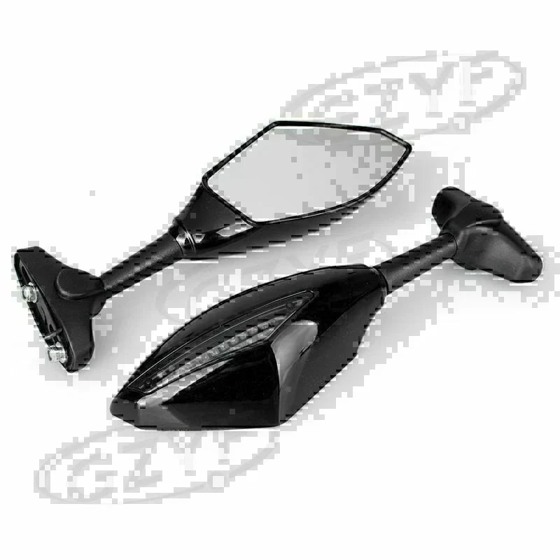 LED Turn Signal Rear View Mirrors for Motorcycle Street Bike