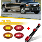 Red & Amber LED Dually Bed Fender Lights + ID Tail Light for Ford F350 (1999–2010)