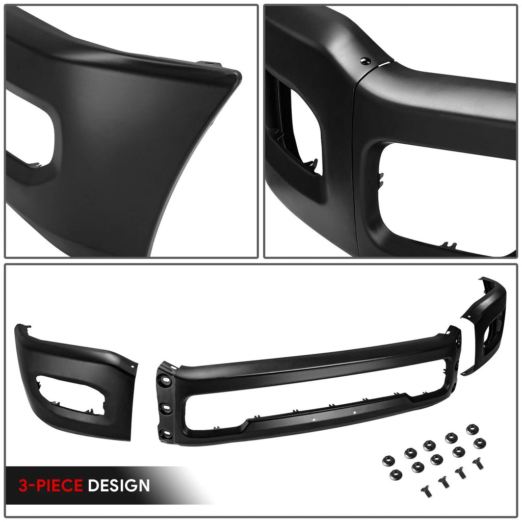 OE Style Front Bumper for Ram 2500 3500 (2019–2024) W/Foglight Holes, Black Steel