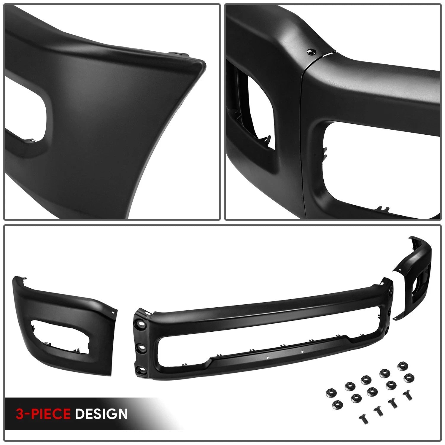 OE Style Front Bumper for Ram 2500 3500 (2019–2024) W/Foglight Holes, Black Steel