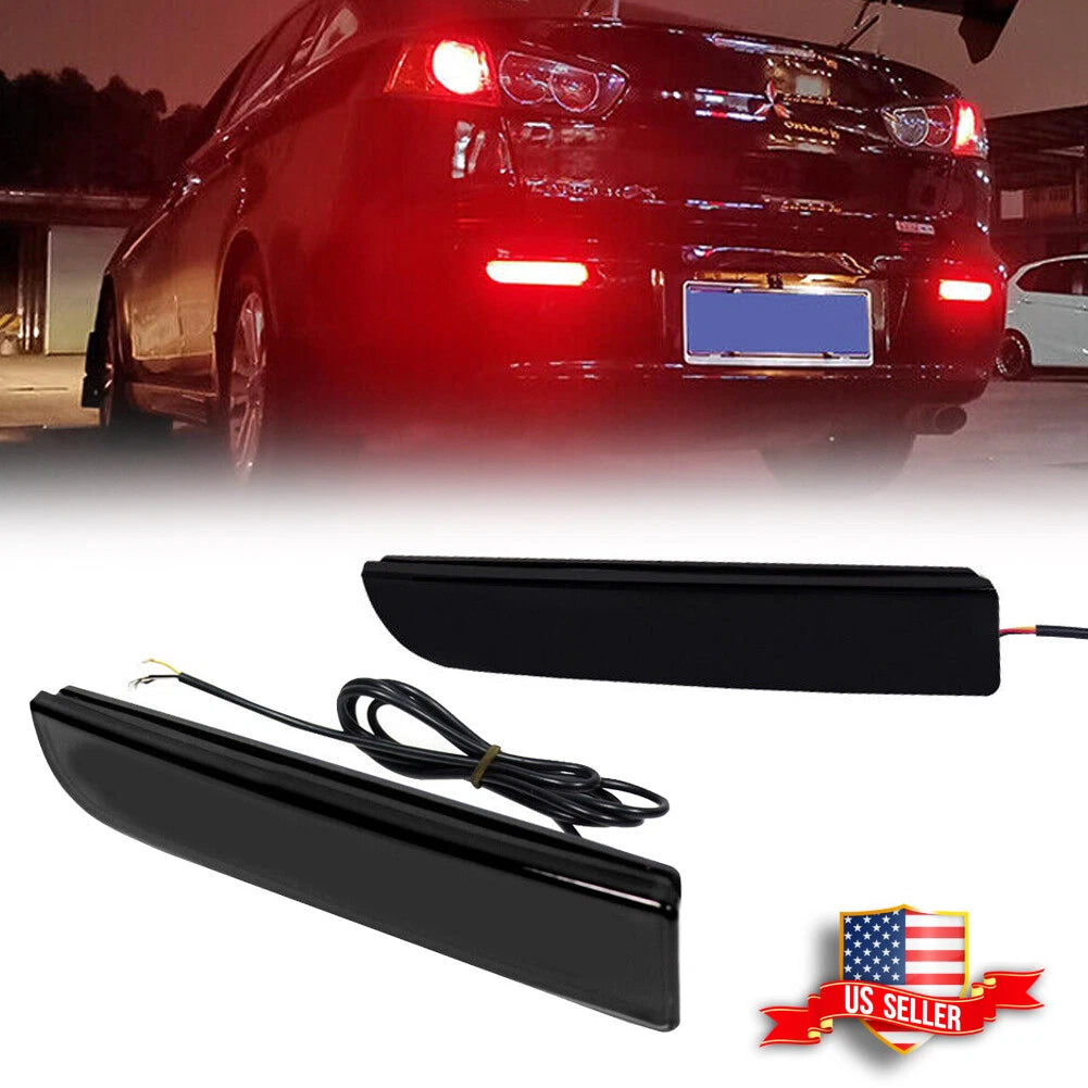 LED Rear Bumper Reflector Tail Brake Turn Signal Kit for Mitsubishi Lancer Evo
