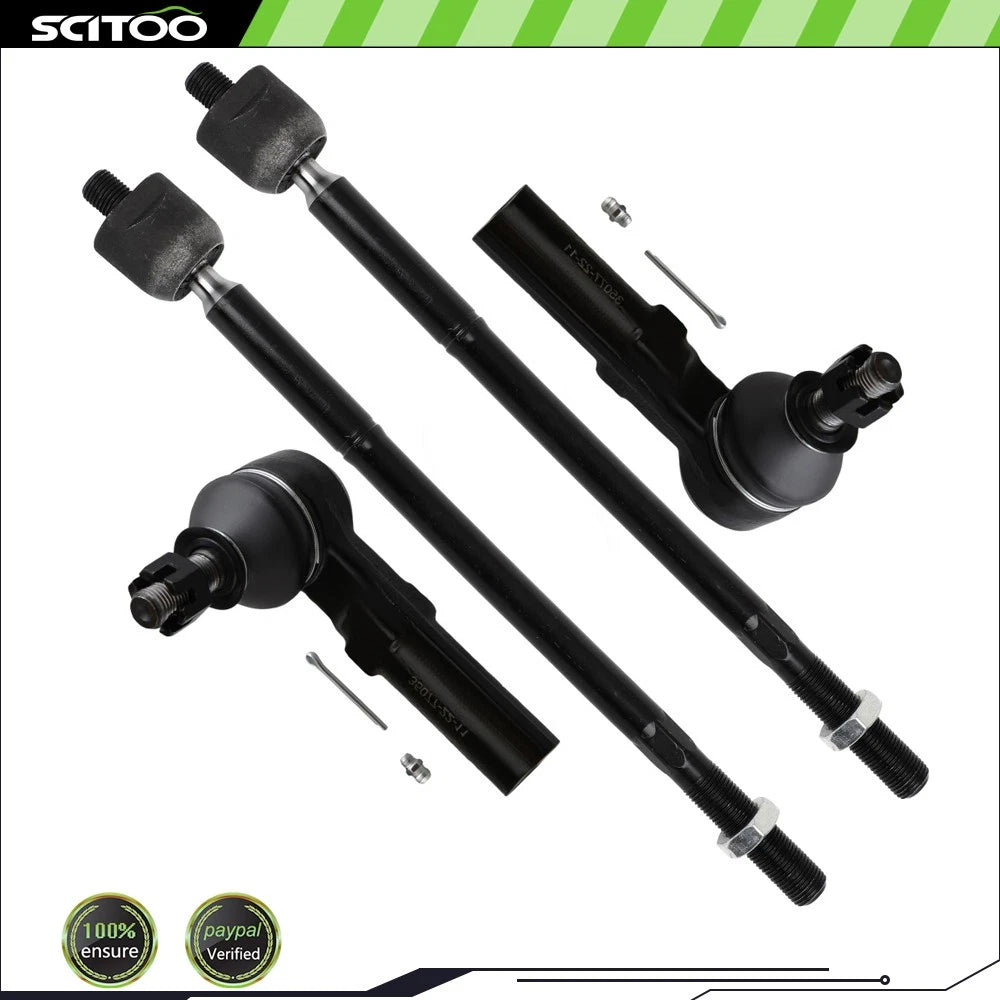 Set of 4 Front Tie Rods for Toyota Corolla (2009–2013) & Matrix (2009–2014)