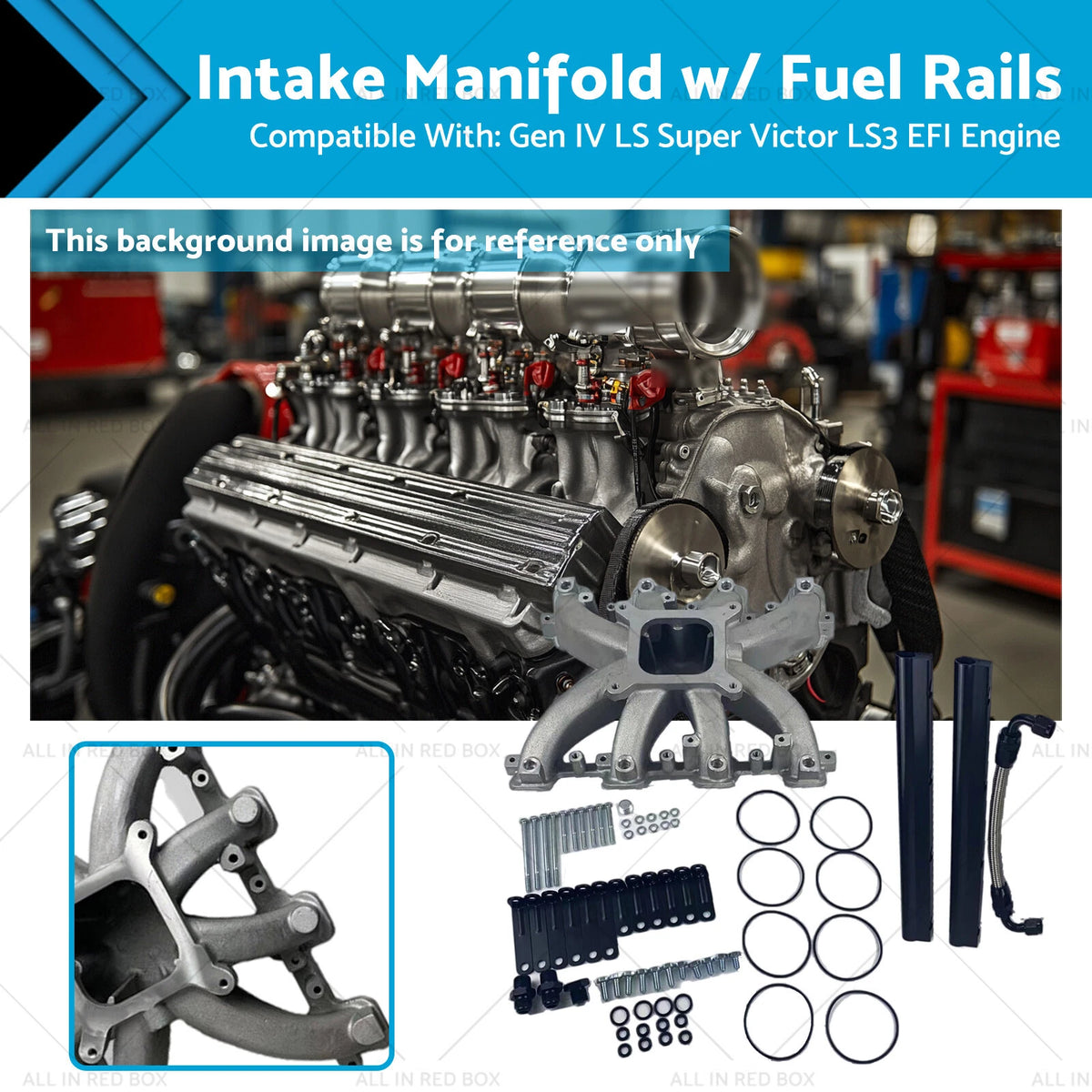 Intake Manifold with Fuel Rails for Gen IV LS Super Victor LS3 (2005–2015)