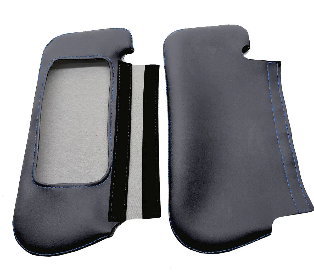 Sunvisors Cover for Ford Mustang (1987–1993) Blue Stitch PVC Leather