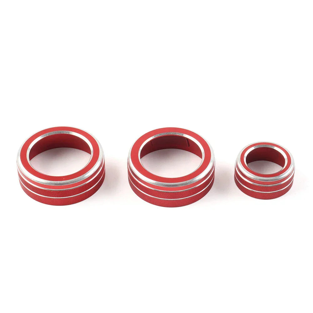 3 x AC Climate Switch Knob Ring Cover Trim for Honda CR-V (2017-2022) Red