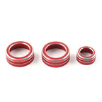 3 x AC Climate Switch Knob Ring Cover Trim for Honda CR-V (2017-2022) Red