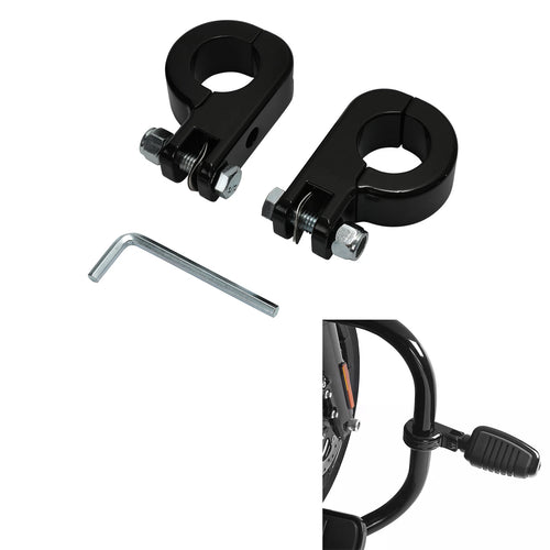 1 1/4" Highway Engine Guards Footpegs Mount Clamps for Harley Touring