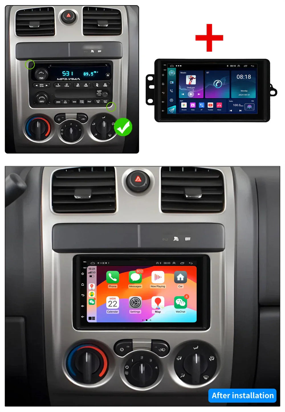 7'' Car Stereo Radio w/ Carplay for GMC Chevrolet Cadillac Hummer (2003-2006)