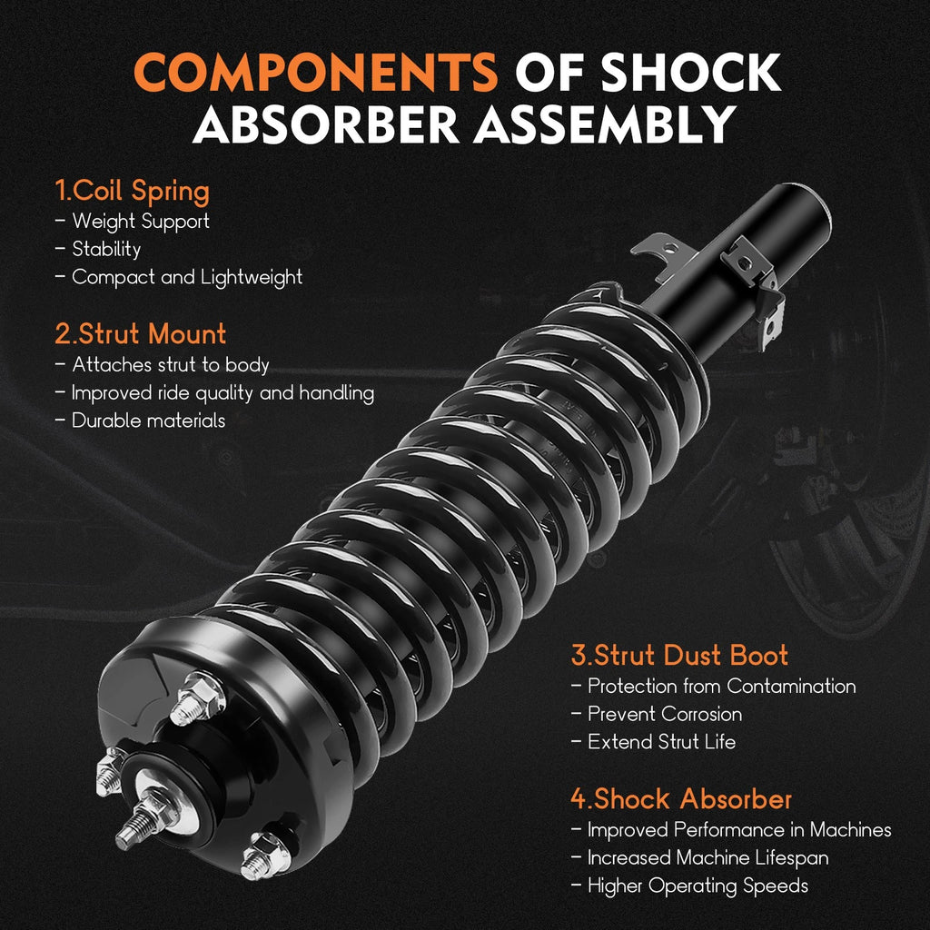 2X Complete Struts Shocks Springs & Mounts for Honda Accord (1994–1997)