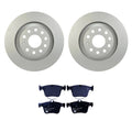 Set of 4 Hella Rear Rotors Low-Met Disc Brake Pad Kit for Audi A3 Q3 S3 Arteon Atlas