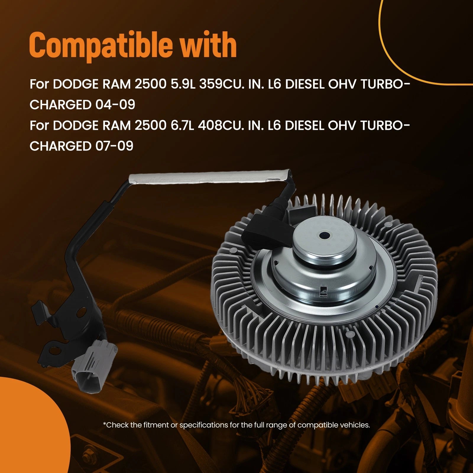Cooling Fan Clutch for Dodge Ram 2500 4500 5500 (2004–2009) 622-003 52028879AD