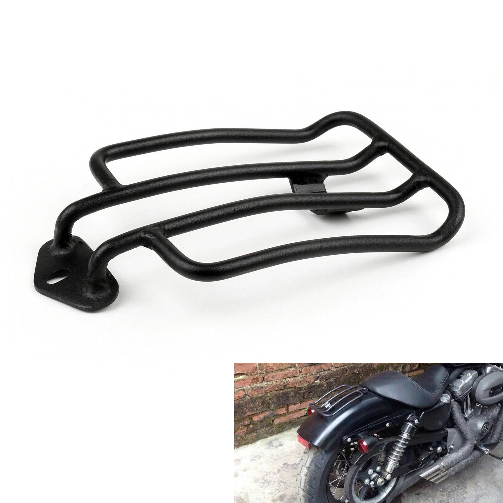 Solo Seat Luggage Rack for Sportster XL883 XL1200 (2004–2015) BLK BK
