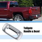 Set of 2 Chrome Tailgate Handles & Bezels 15228539 for Chevrolet GMC 
