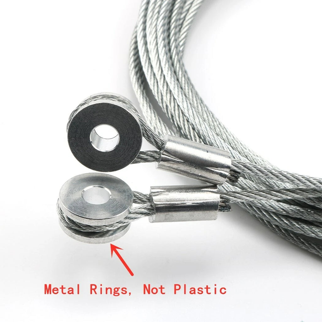 2X 150" Replacement Cable Wire for Enclosed Cargo Trailer Ramp Door Spring 12.5'