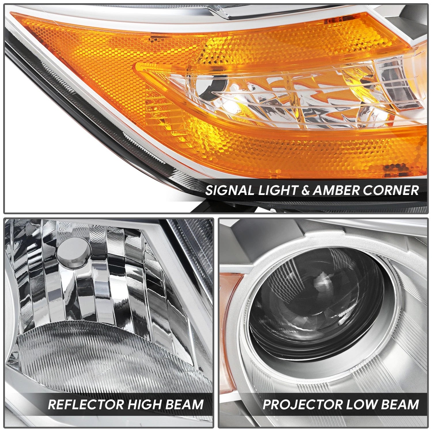 Right Side Projector Headlight Lamp Chrome for Honda Odyssey (2011–2013)