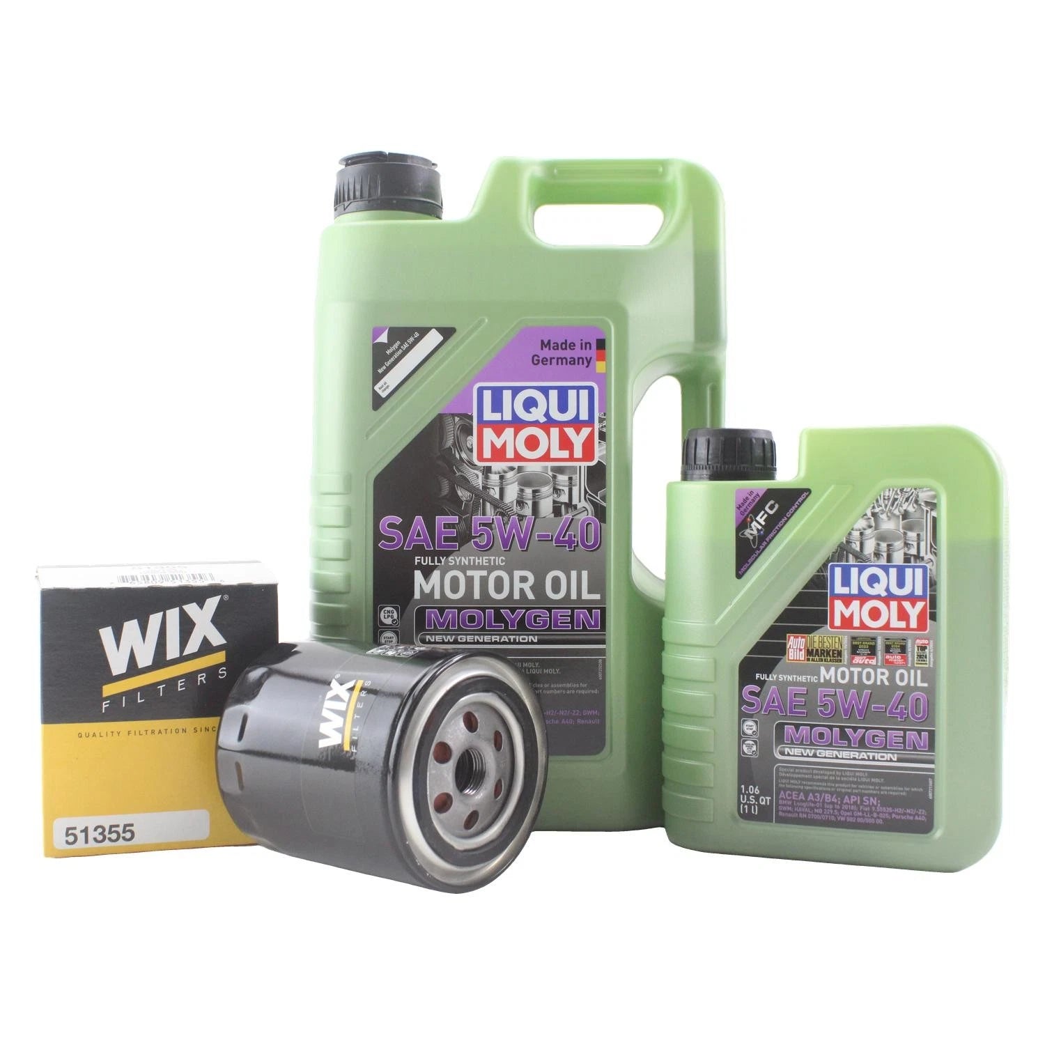 6L Liqui Moly Molygen 5W-40 Oil Change Kit for Audi A4 Quattro (2002–2008)