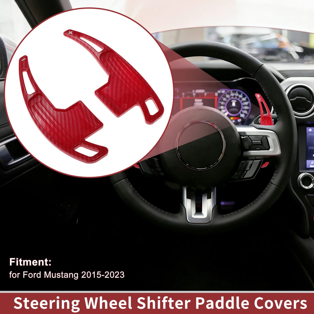 Plastic Steering Wheel Shift Paddles Extensions for Ford Mustang (2015–2023)