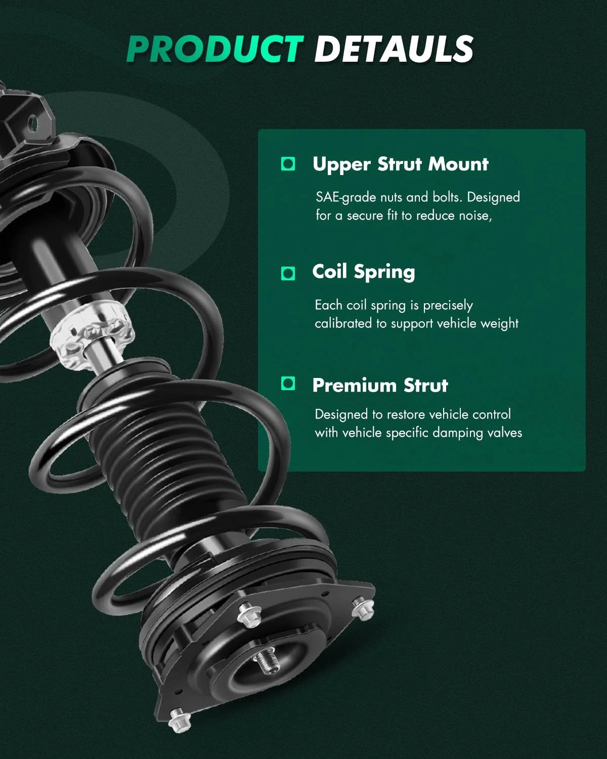 Complete Struts Shocks Absorber w/Springs for Nissan Rogue (2012–2015)