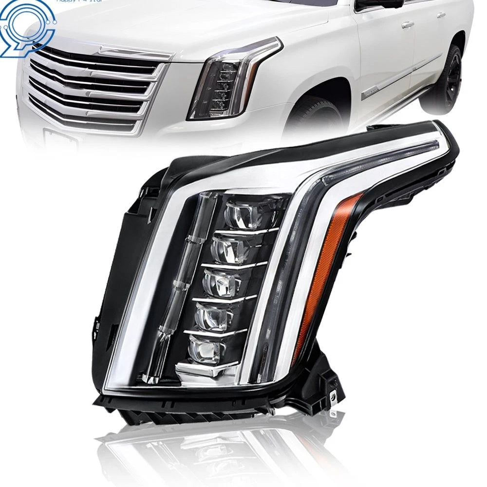 Headlight Assembly LH for Cadillac Escalade (2015–2020) LED Black Housing