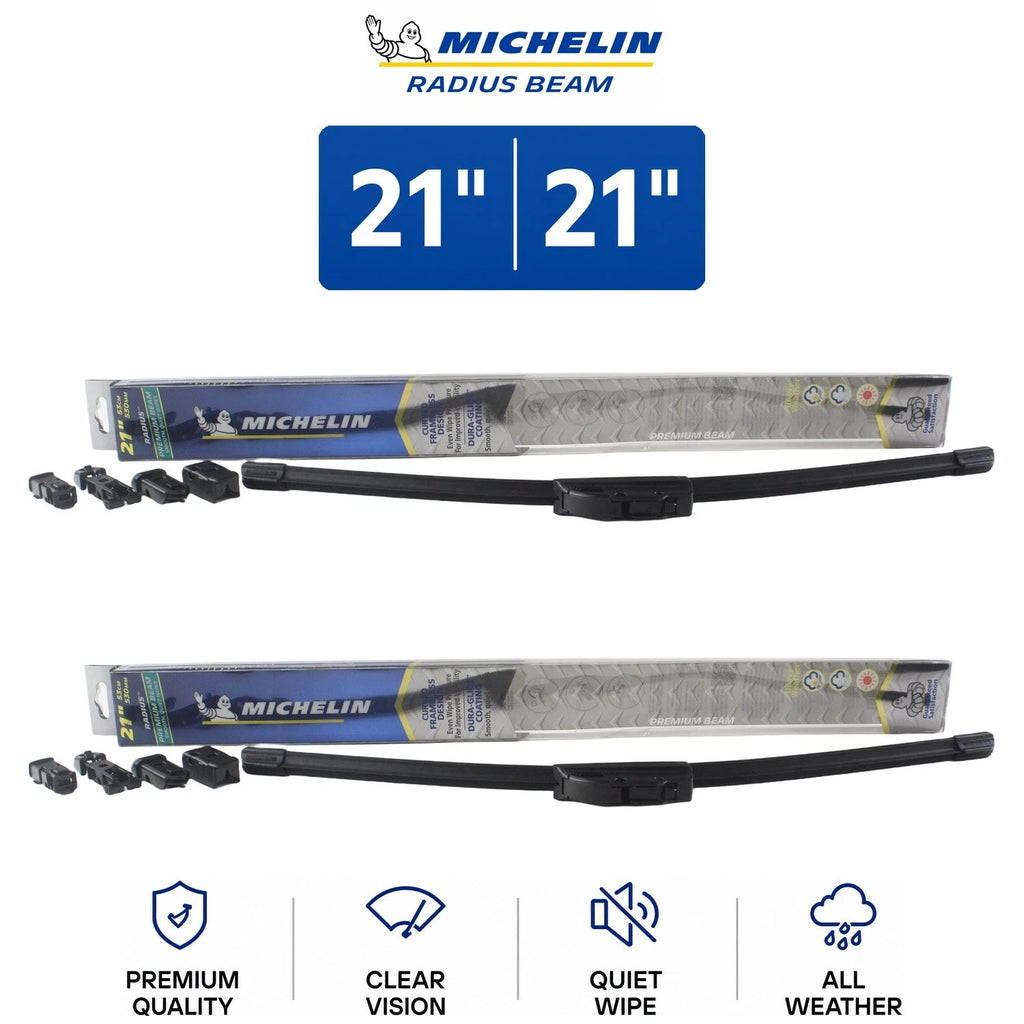 Set of 2 Michelin Radius Beam Wiper Blades for Audi S4 (2000–2001)