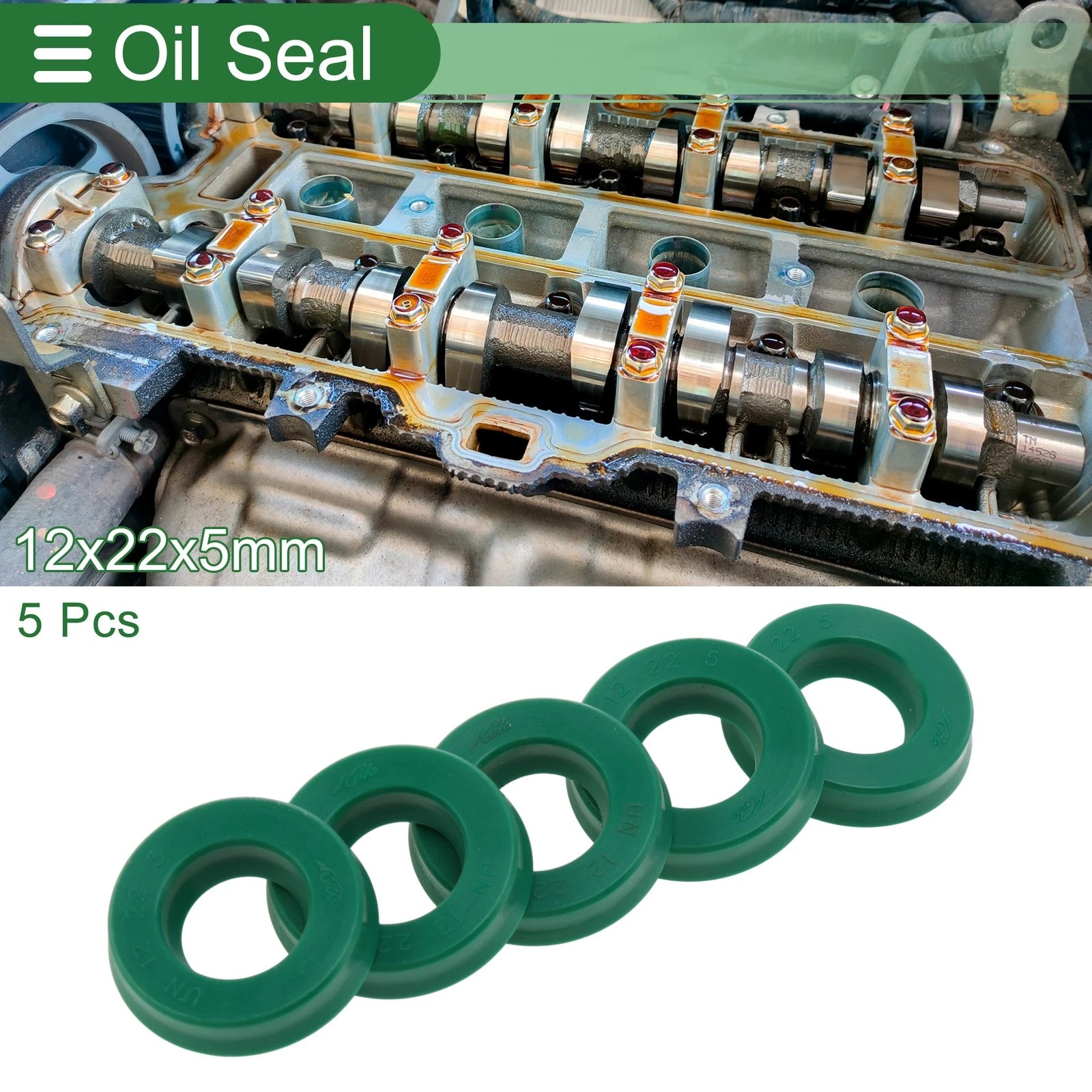 Set of 5 Oil Seal Rotary Shaft Seal 12x22x5mm for Various Models