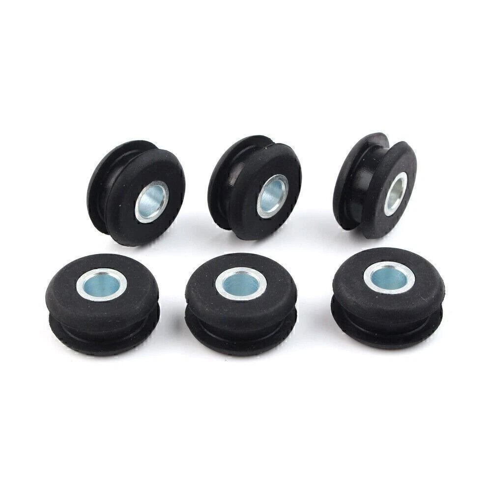 6X Black Gas Tank Mounts for Harley Softail (FXWG) - Rubber Grommets