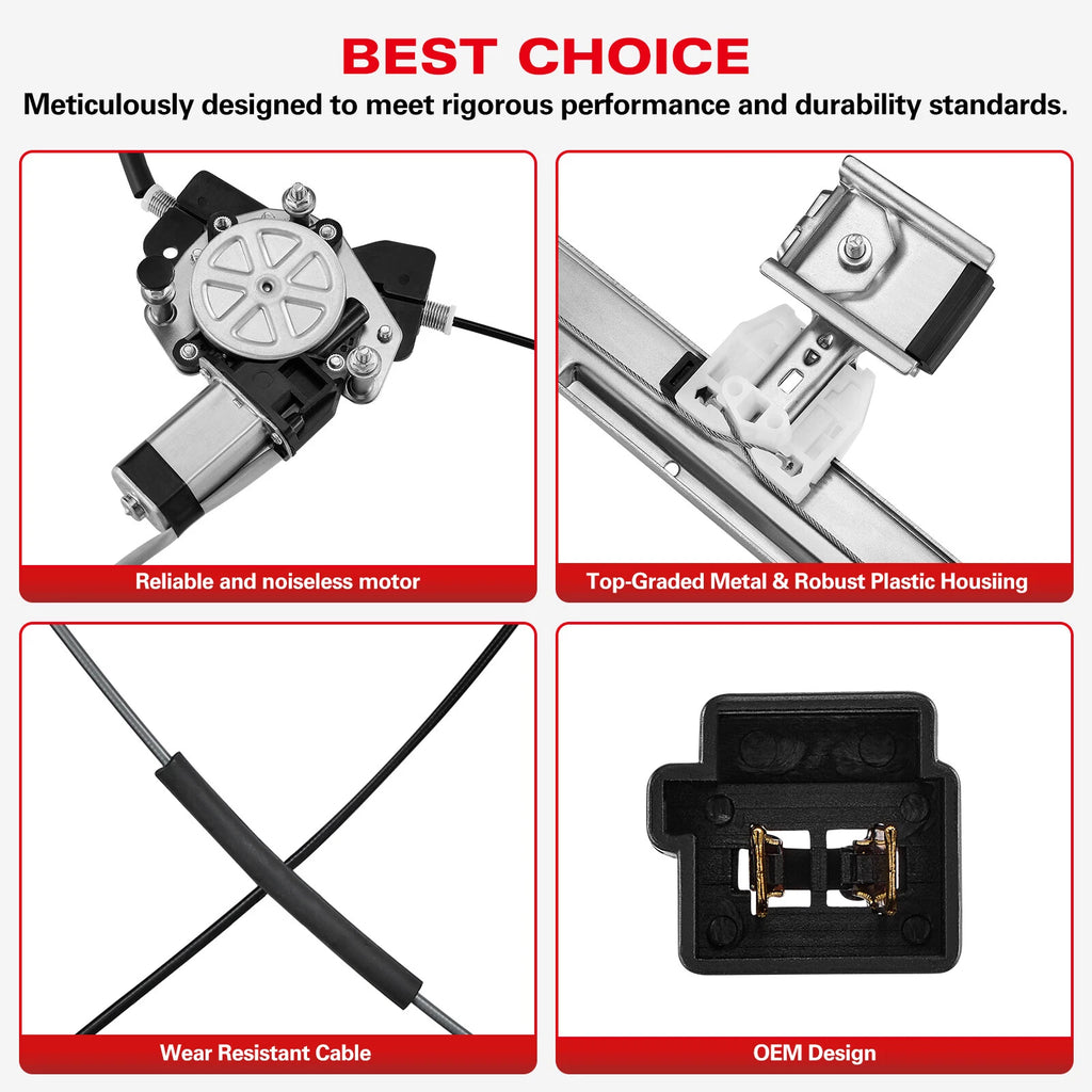 Front Left Power Window Regulator with Motor for Dodge Grand Caravan (2004–2007)